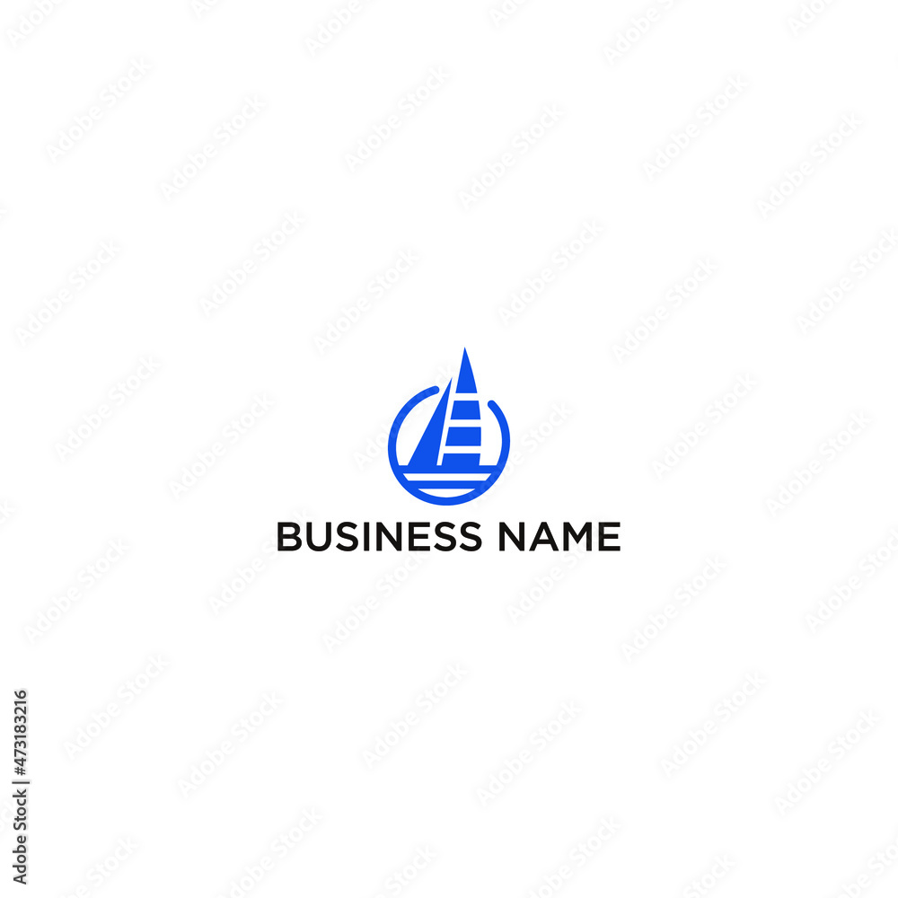 sailboat ocean logo design vector illustration sailboat ocean logo design vector illustration