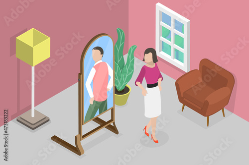 3D Isometric Flat Vector Conceptual Illustration of Gender Identity, Human Rights of Self-identification