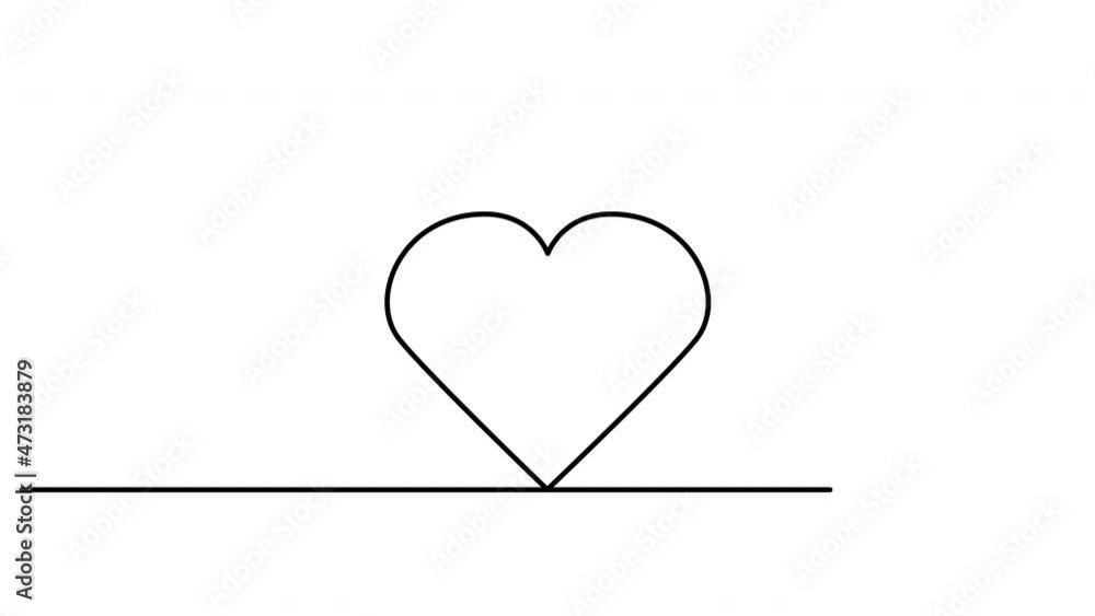 Heart self drawing single line animation. Symbol of heart, love and Valentine's Day. Line art. Heart self drawing single line animation. Symbol of heart, love and Valentine's Day. Line art.