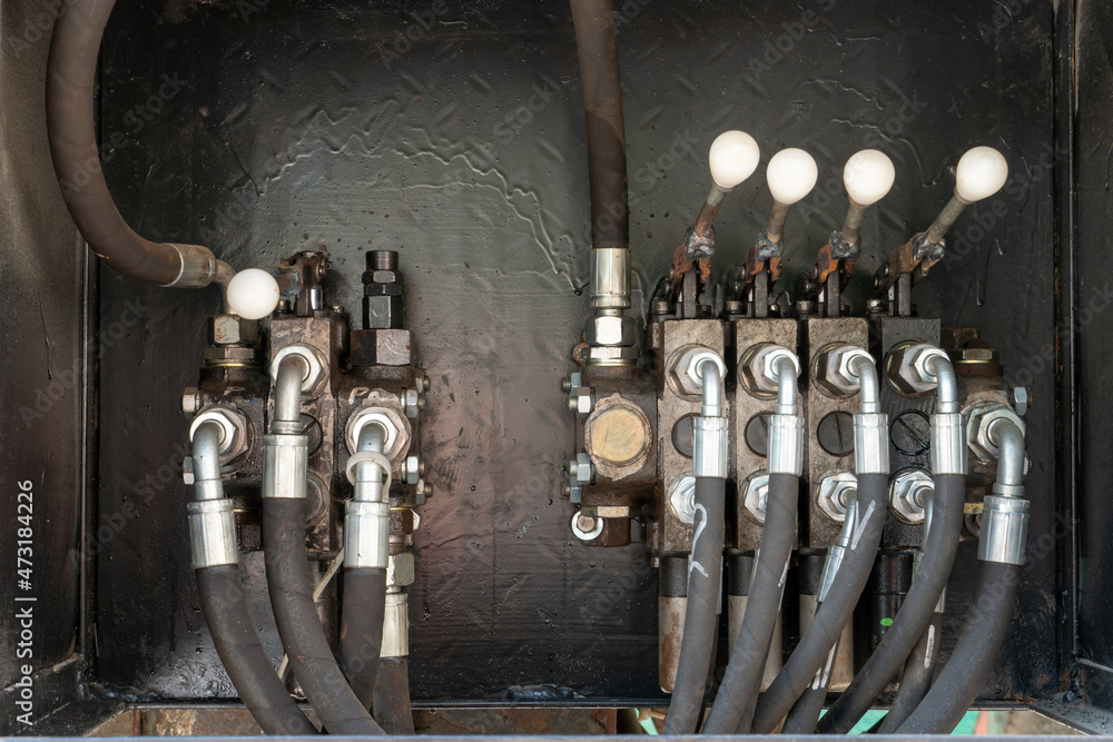 Control panel levers for lifting operation of mobile crane truck