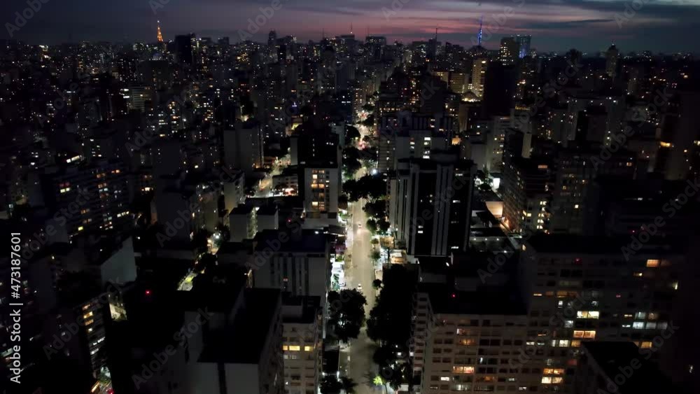 Time lapse cityscape aerial view of downtown Sao Paulo, Brazil. Famous tourism landmark at historic centre of city. Time lapse cityscape aerial view of downtown Sao Paulo, Brazil. Famous tourism landmark at historic centre of city.