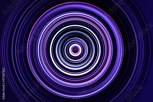 Abstract Radial Motion Blur on a dark lilac and light lilac tones. Circle glowing pattern for label  textiles  garment or brochure design. Background for modern graphic design and text.