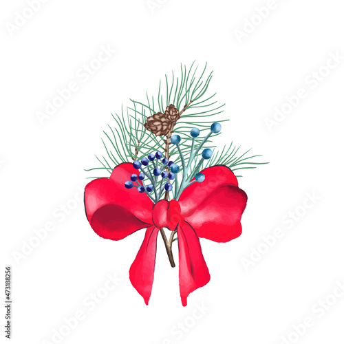 vector illustrtion Christmas decoration isolated on white