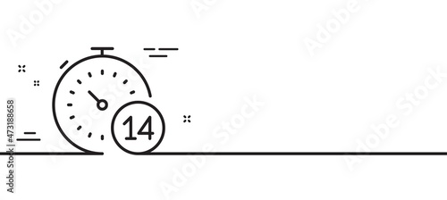 Quarantine timer line icon. Coronavirus incubation period sign. Self-isolation symbol. Minimal line illustration background. Quarantine line icon pattern banner. White web template concept. Vector