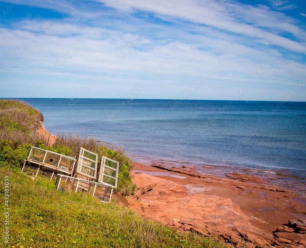 lobster traps on the coast of pei lobster traps on the coast of pei