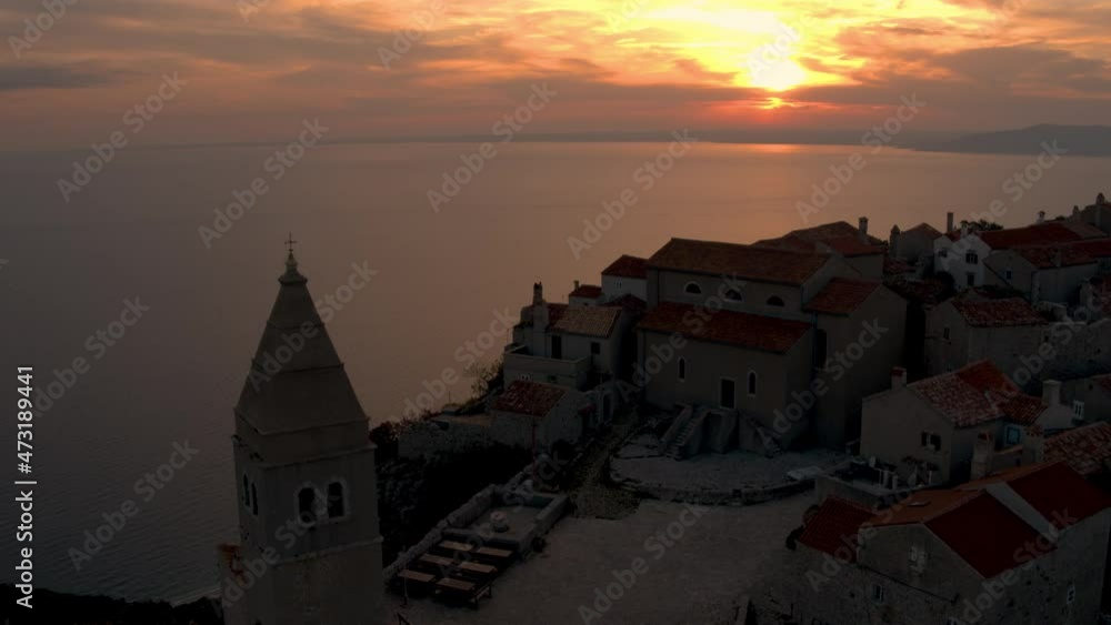 Sunset ant City of Lubenice, island Cres, Croatia Sunset ant City of Lubenice, island Cres, Croatia