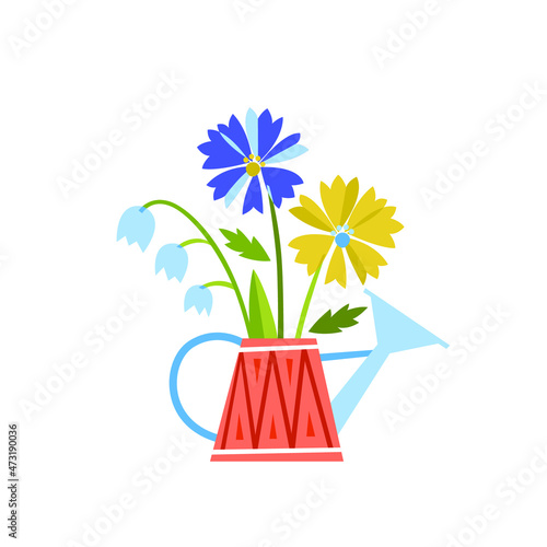bouquet of flowers in vase illustration