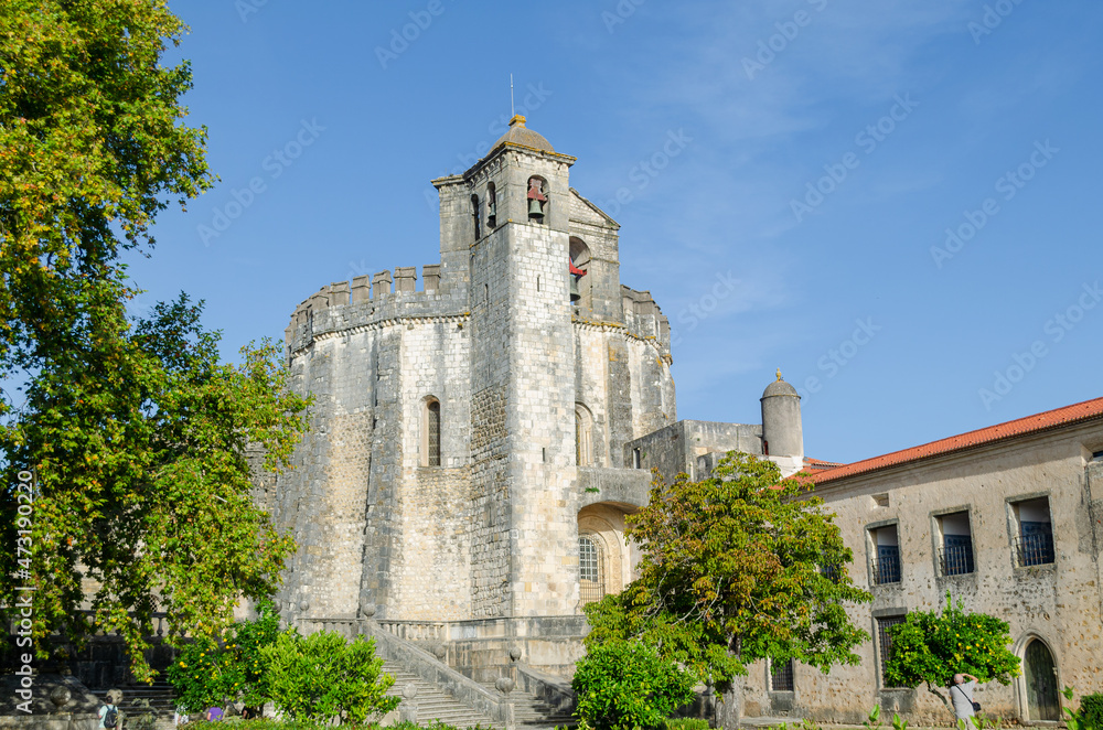 View of the round Templar Church of the Convent of the Order of Christ, in portuguese Convento do Cristo) in Tomar, Portugal