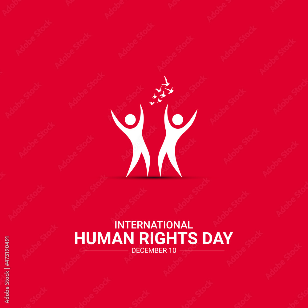 Human rights day, birds with person icon, design for banner poster ...