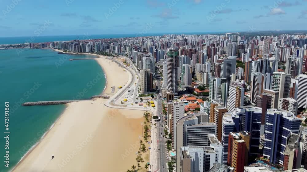 Fortaleza Ceara. Northeast Brazil. Beach lanscape at downtown Fortaleza, state of Ceara, Brazil.