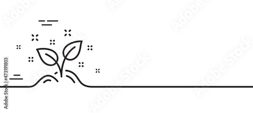 Startup concept line icon. Idea leaves sign. Launch project symbol. Minimal line illustration background. Startup concept line icon pattern banner. White web template concept. Vector