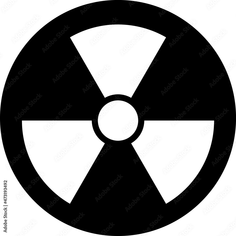 Symbol of radioactive contamination with highlights on a black background Symbol of radioactive contamination with highlights on a black background