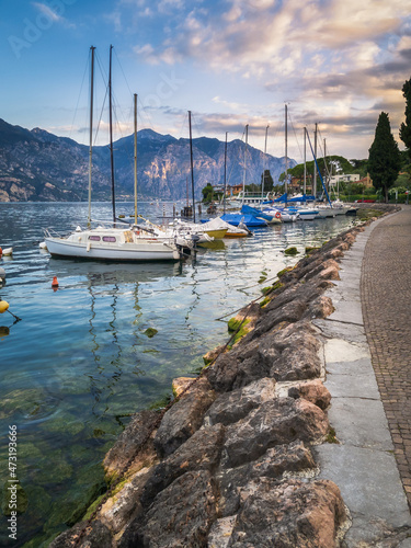 Boats in Malcesine on Lake Garda, Italy