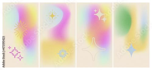 Background for stories with soft noise gradient and stars