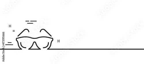 Eyeglasses line icon. Oculist clinic sign. Optometry vision symbol. Minimal line illustration background. Eyeglasses line icon pattern banner. White web template concept. Vector