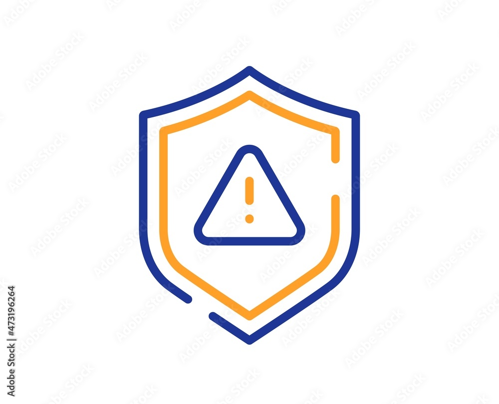 Shield line icon. Privacy secure sign. Safe defense symbol. Colorful thin line outline concept. Linear style shield icon. Editable stroke. Vector Shield line icon. Privacy secure sign. Safe defense symbol. Colorful thin line outline concept. Linear style shield icon. Editable stroke. Vector