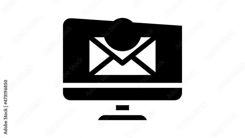letter online message animated glyph icon letter online message sign. isolated on white background letter online message animated glyph icon letter online message sign. isolated on white background