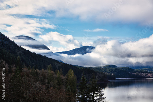 Sproat Lake on a foggy December day in December 2021 © JoelBourgoin