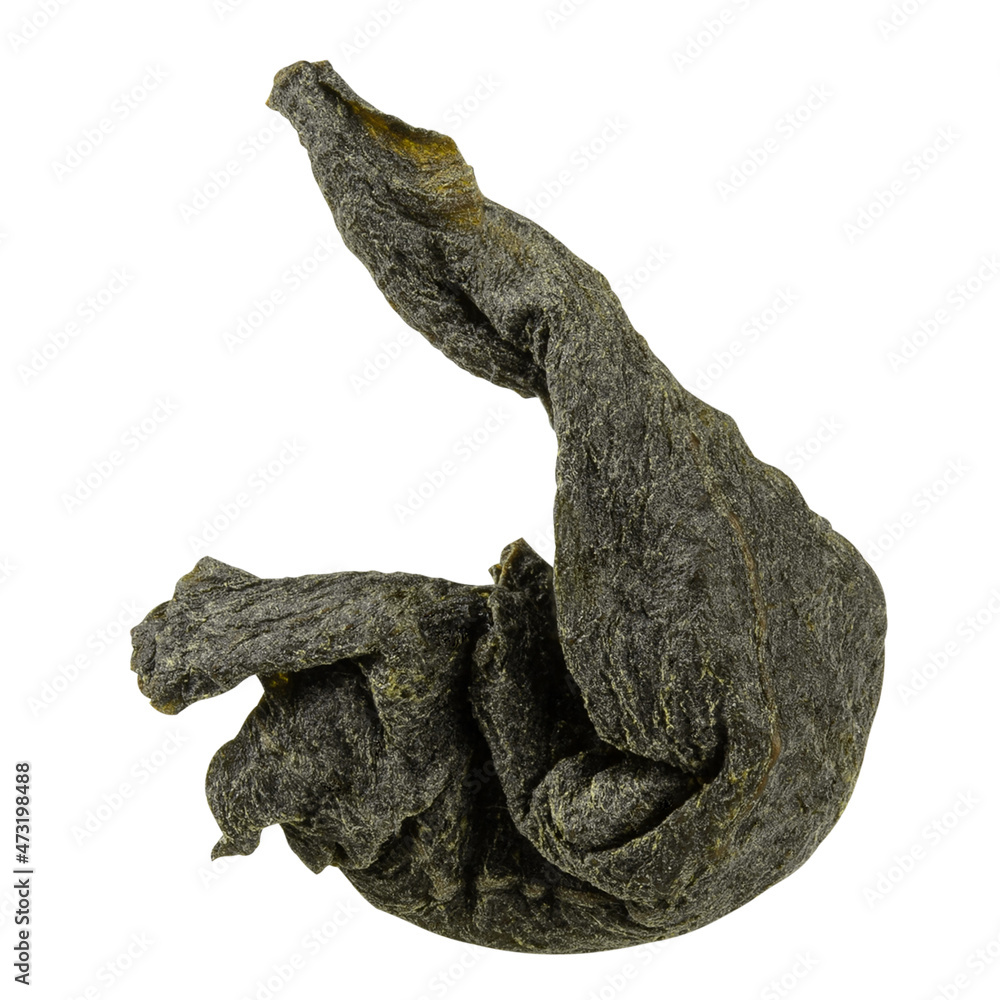 Fototapeta premium green or black Tea leaf isolated on white background, clipping path, full depth of field