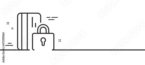 Blocked credit card line icon. Bank money sign. Minimal line illustration background. Blocked card line icon pattern banner. White web template concept. Vector