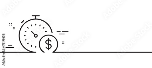 Last minute sale line icon. Shopping timer sign. Supermarket time symbol. Minimal line illustration background. Last minute line icon pattern banner. White web template concept. Vector
