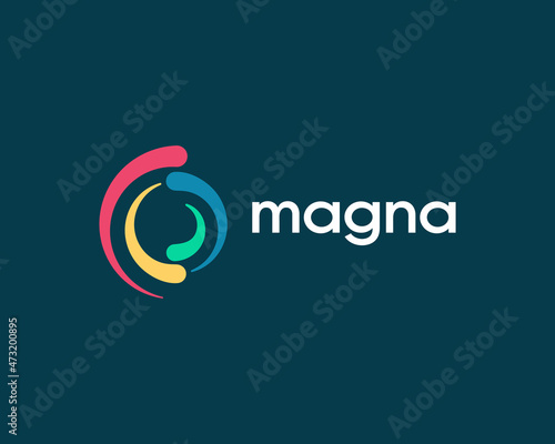 Abstract vortex spin logo icon design abstract modern minimal illustration. Universal yin yang, swirl colorful vector emblem sign symbol mark logotype.