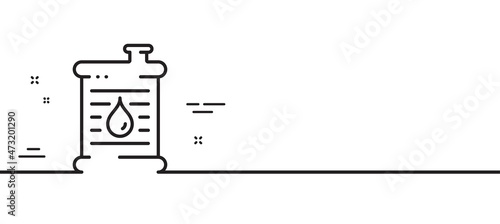 Barrel of oil line icon. Gasoline or diesel fuel sign. Petroleum power energy symbol. Minimal line illustration background. Oil barrel line icon pattern banner. White web template concept. Vector