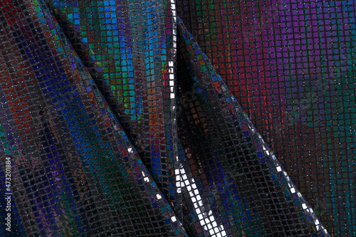 Wallpaper Mural fabric with shiny iridescent sequins, folded Torontodigital.ca