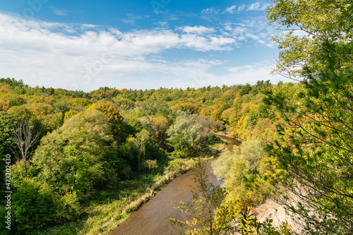 A pre-fall view of Lion's Valley park from top, Mississauga, Canada