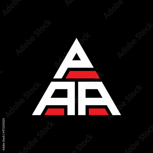 PAA triangle letter logo design with triangle shape. PAA triangle logo design monogram. PAA triangle vector logo template with red color. PAA triangular logo Simple, Elegant, and Luxurious Logo...