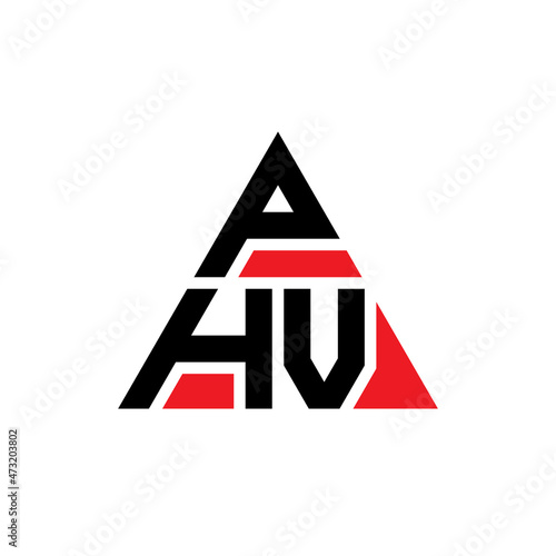 PHV triangle letter logo design with triangle shape. PHV triangle logo design monogram. PHV triangle vector logo template with red color. PHV triangular logo Simple, Elegant, and Luxurious Logo...