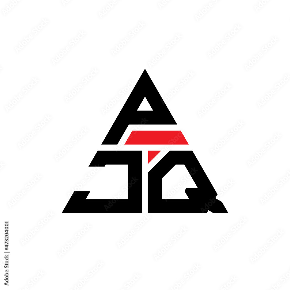 PJQ triangle letter logo design with triangle shape. PJQ triangle logo design monogram. PJQ triangle vector logo template with red color. PJQ triangular logo Simple, Elegant, and Luxurious Logo...