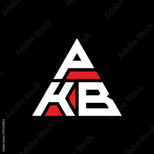PKB triangle letter logo design with triangle shape. PKB triangle logo design monogram. PKB triangle vector logo template with red color. PKB triangular logo Simple, Elegant, and Luxurious Logo...