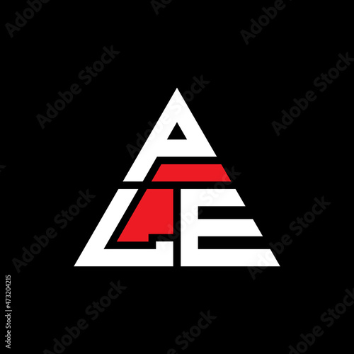 PLE triangle letter logo design with triangle shape. PLE triangle logo design monogram. PLE triangle vector logo template with red color. PLE triangular logo Simple, Elegant, and Luxurious Logo...