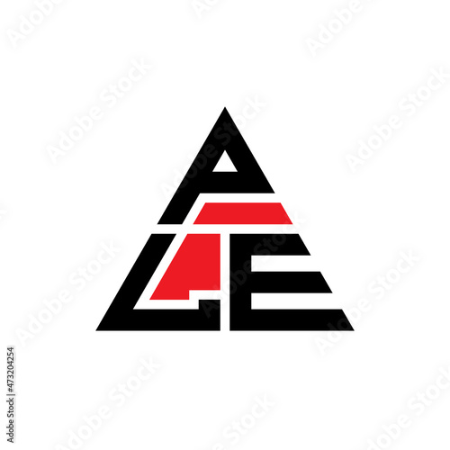 PLE triangle letter logo design with triangle shape. PLE triangle logo design monogram. PLE triangle vector logo template with red color. PLE triangular logo Simple, Elegant, and Luxurious Logo...
