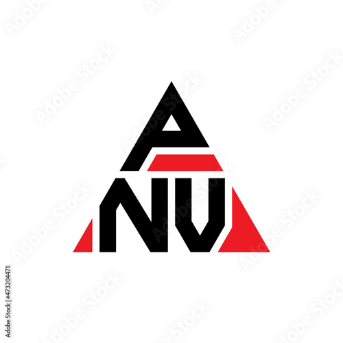 PNV triangle letter logo design with triangle shape. PNV triangle logo design monogram. PNV triangle vector logo template with red color. PNV triangular logo Simple, Elegant, and Luxurious Logo... photo