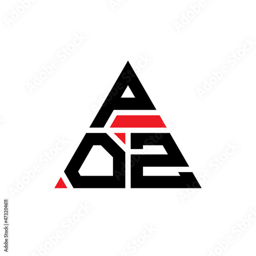 POZ triangle letter logo design with triangle shape. POZ triangle logo design monogram. POZ triangle vector logo template with red color. POZ triangular logo Simple, Elegant, and Luxurious Logo...