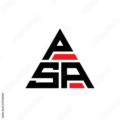 PSA triangle letter logo design with triangle shape. PSA triangle logo design monogram. PSA triangle vector logo template with red color. PSA triangular logo Simple, Elegant, and Luxurious Logo...