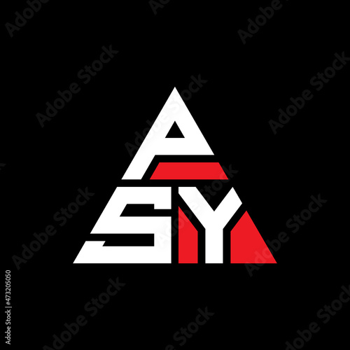 PSY triangle letter logo design with triangle shape. PSY triangle logo design monogram. PSY triangle vector logo template with red color. PSY triangular logo Simple, Elegant, and Luxurious Logo...