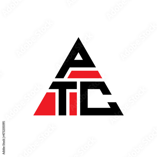 PTC triangle letter logo design with triangle shape. PTC triangle logo design monogram. PTC triangle vector logo template with red color. PTC triangular logo Simple, Elegant, and Luxurious Logo...