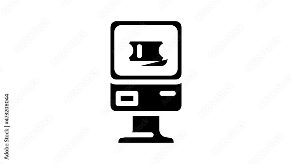 ticket vending machine animated glyph icon ticket vending machine sign. isolated on white background ticket vending machine animated glyph icon ticket vending machine sign. isolated on white background