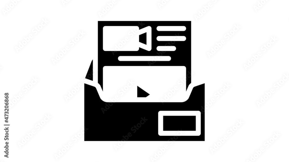 invitation for video conference animated glyph icon invitation for video conference sign. isolated on white background invitation for video conference animated glyph icon invitation for video conference sign. isolated on white background