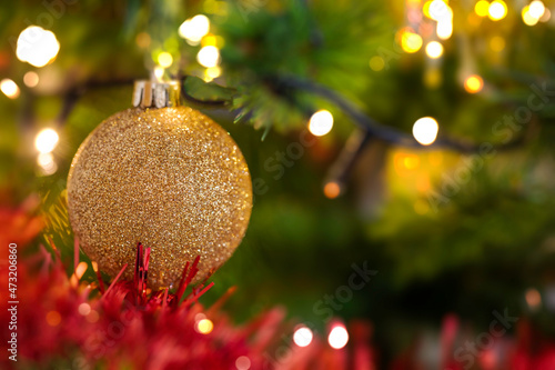 Obraz na płótnie Albero di Natale, palline decorate natalizie w salonie