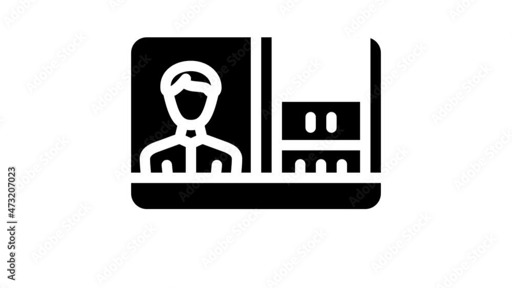 online presentation animated glyph icon online presentation sign. isolated on white background online presentation animated glyph icon online presentation sign. isolated on white background