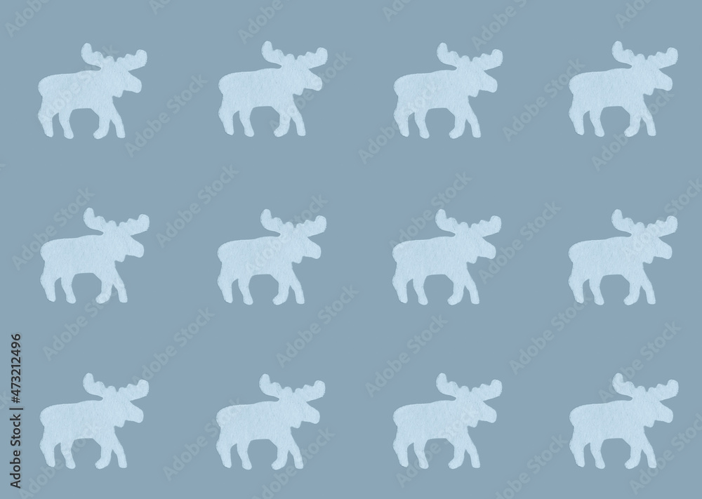Christmas seamless pattern with moose silhouette on grey background. Christmas seamless pattern with moose silhouette on grey background.