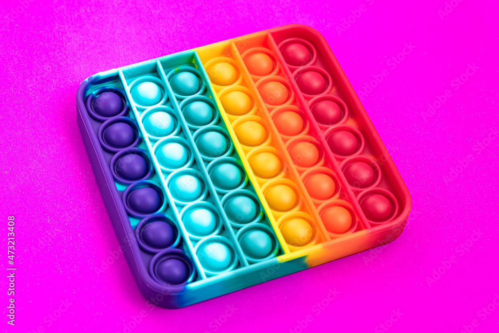 Fidget pop it toy rainbow color, antistress, fun and educational Fidget pop it toy rainbow color, antistress, fun and educational