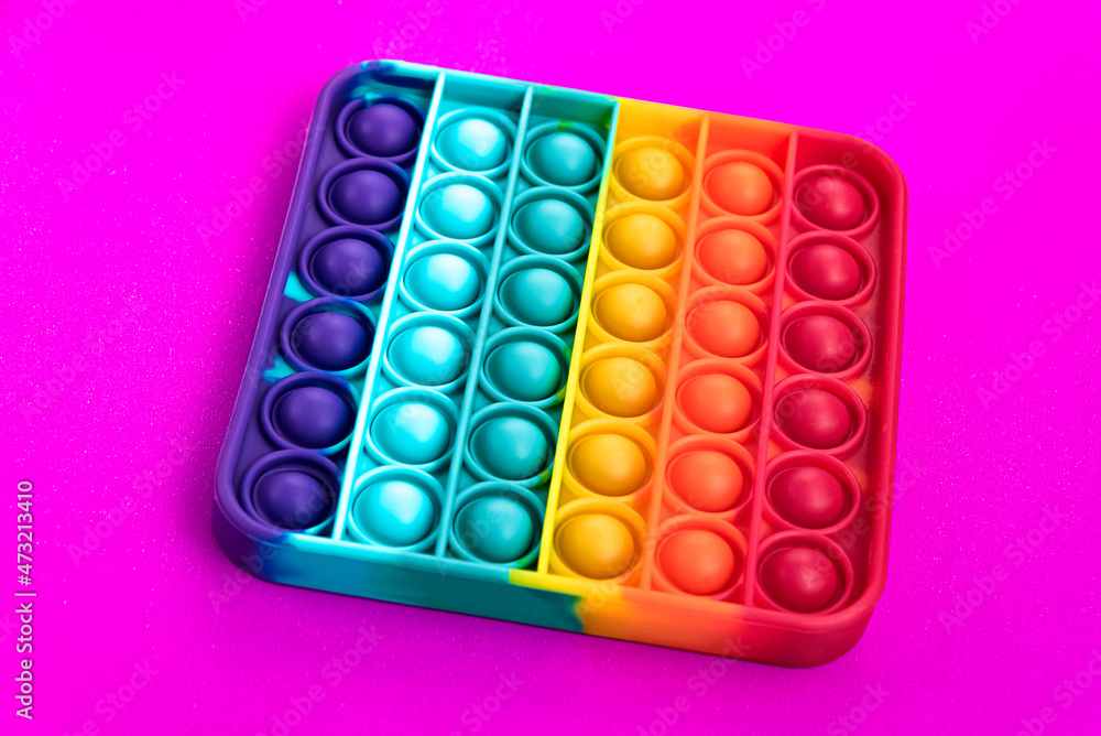 Fidget pop it toy rainbow color, antistress, fun and educational Fidget pop it toy rainbow color, antistress, fun and educational