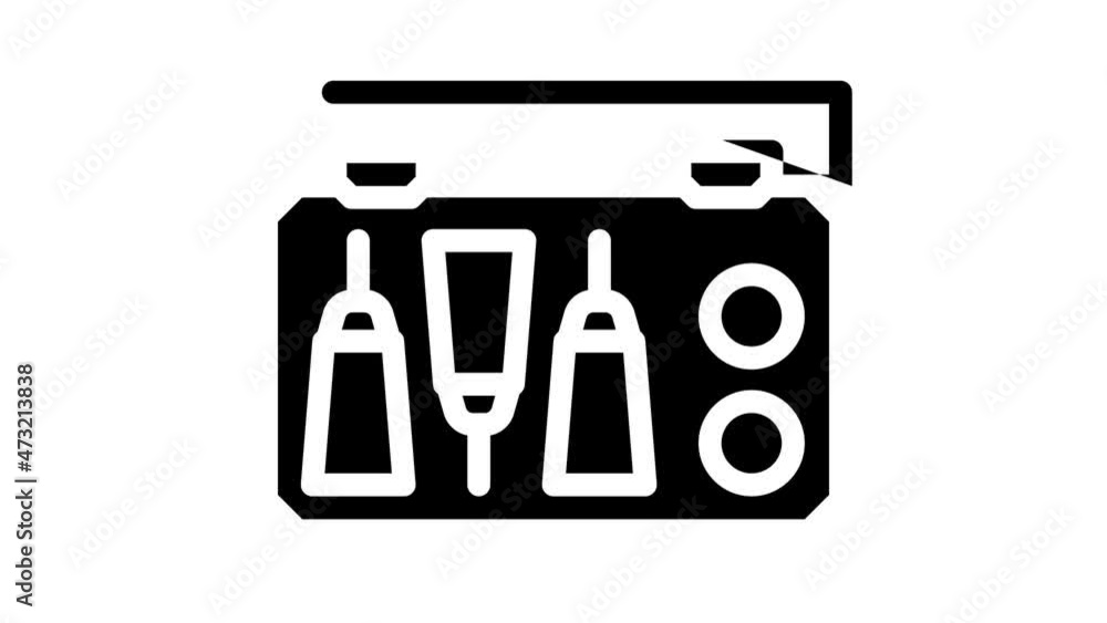 first aid kit with antidote animated line icon first aid kit with antidote sign. isolated on white background first aid kit with antidote animated line icon first aid kit with antidote sign. isolated on white background