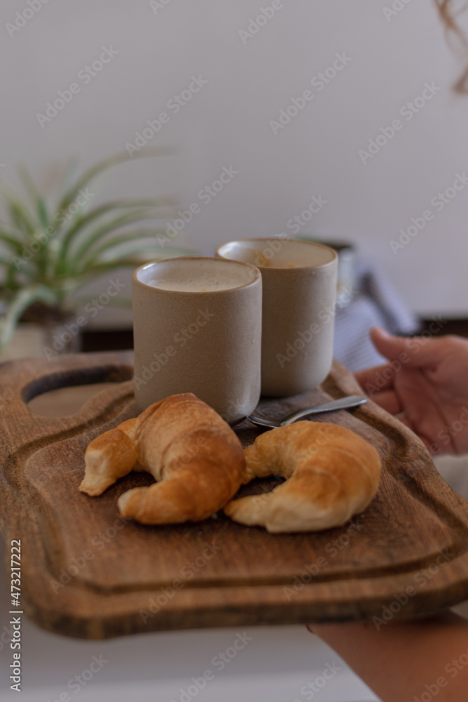 coffee and croissant coffee and croissant