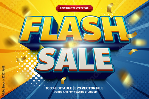 Flash Sale badge discount promotion Bold 3D Editable text Effect Style